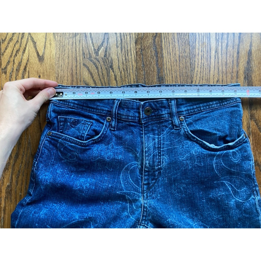 Robert Graham Jeans Mens 31x31 All Over Print Blue Denim Stretch Straight Leg - Picture 5 of 10